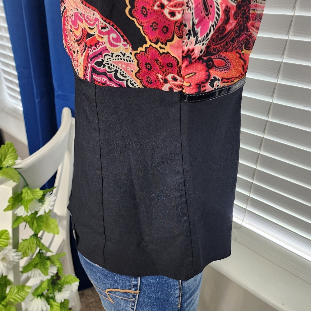Studio 1940 Sleeveless Black Paisley Shirt Sz Large Business Casual - Picture 9 of 13